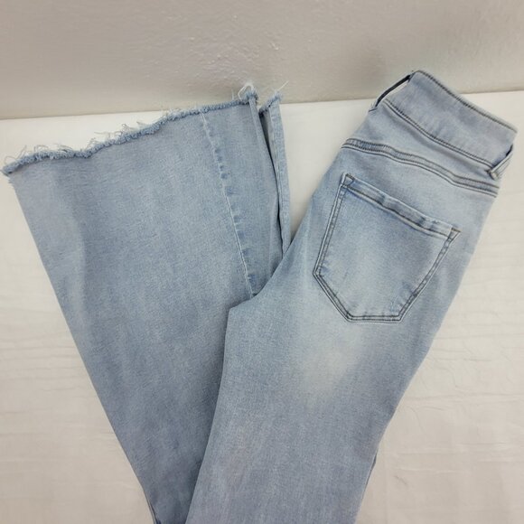 Rewash Brand Jeans Women's 27 Light Wash Super Flare Bell Bottoms Raw Hem High R - Picture 16 of 16